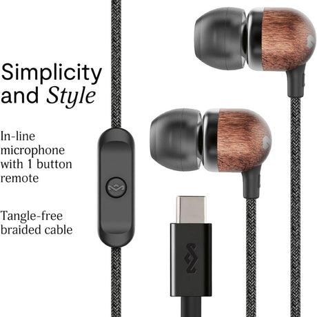 House of Marley Smile Jamaica In-Ear Høretelefoner m. USB-C - Sort