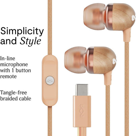 House of Marley Smile Jamaica In-Ear Høretelefoner m. USB-C - Kobber