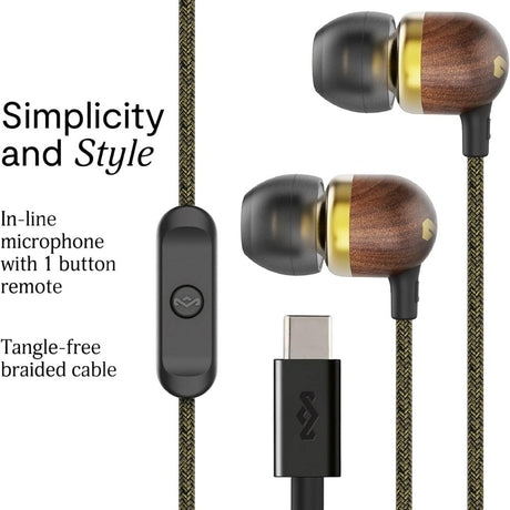 House of Marley Smile Jamaica In-Ear Høretelefoner m. USB-C - Brass