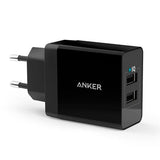 Anker Vægoplader 24W m. 2 x USB-A - Sort