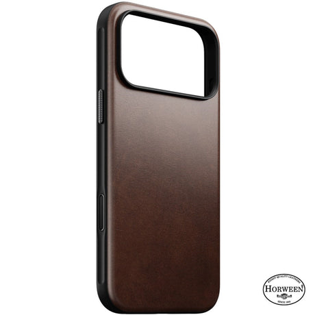 iPhone 18 Pro / 17 Pro Nomad Modern Horween Leather Bagside Cover - MagSafe Kompatibel - Rustic Brown
