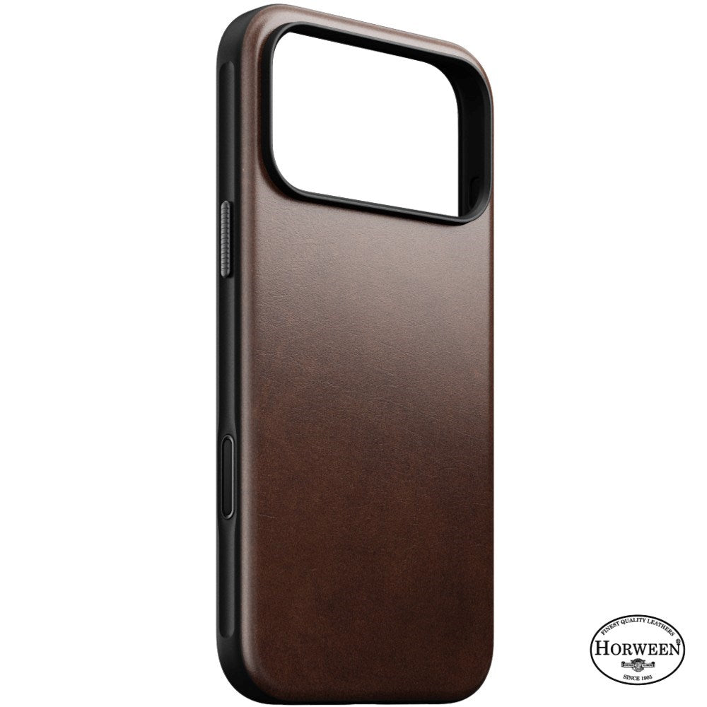iPhone 18 Pro Max Nomad Modern Horween Leather Bagside Cover - MagSafe Kompatibel - Rustic Brown