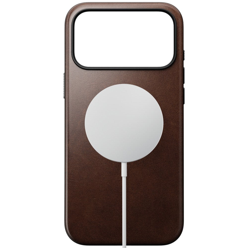 iPhone 18 Pro Max Nomad Modern Horween Leather Bagside Cover - MagSafe Kompatibel - Rustic Brown