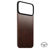 iPhone 18 Pro Nomad Magnetic Horween Leather Back Cover - MagSafe Kompatibel - Rustic Brown