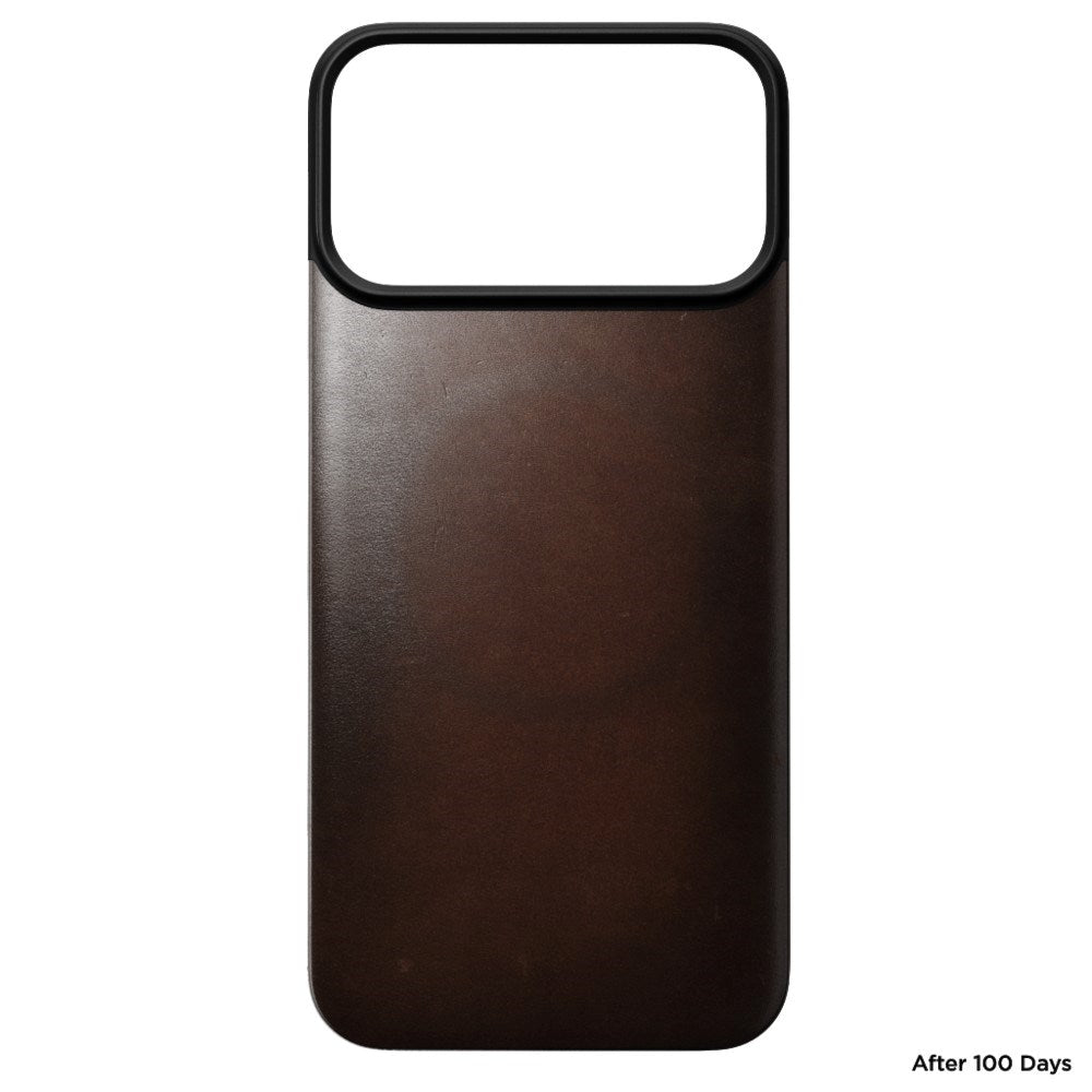 iPhone 18 Pro Max Nomad Magnetic Horween Leather Back Cover - MagSafe Kompatibel - Rustic Brown
