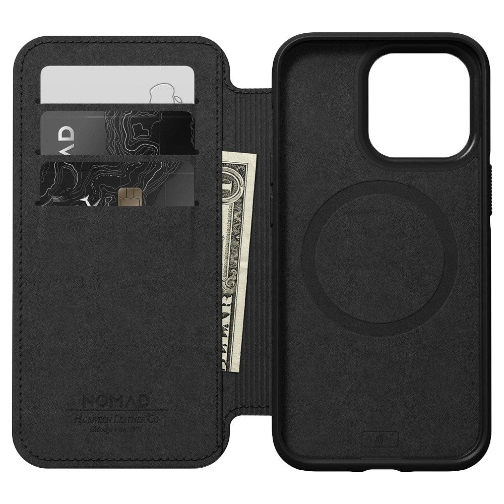 iPhone 13 Pro Nomad Modern Horween Leather Folio Cover - MagSafe Kompatibel - Brun