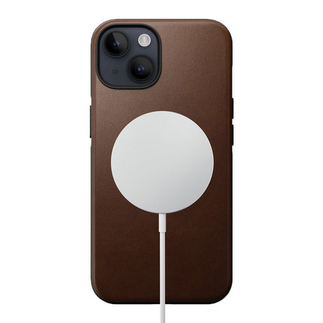 iPhone 14 Nomad Modern Leather Cover - MagSafe Kompatibel - Brun