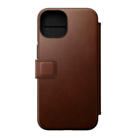 iPhone 14 Nomad Modern Leather Folio Cover - MagSafe Kompatibel - Brun