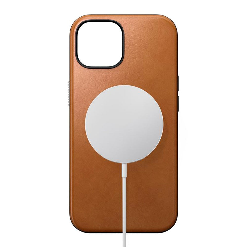 iPhone 15 Nomad Modern Leather Cover - MagSafe Kompatibel - Tan