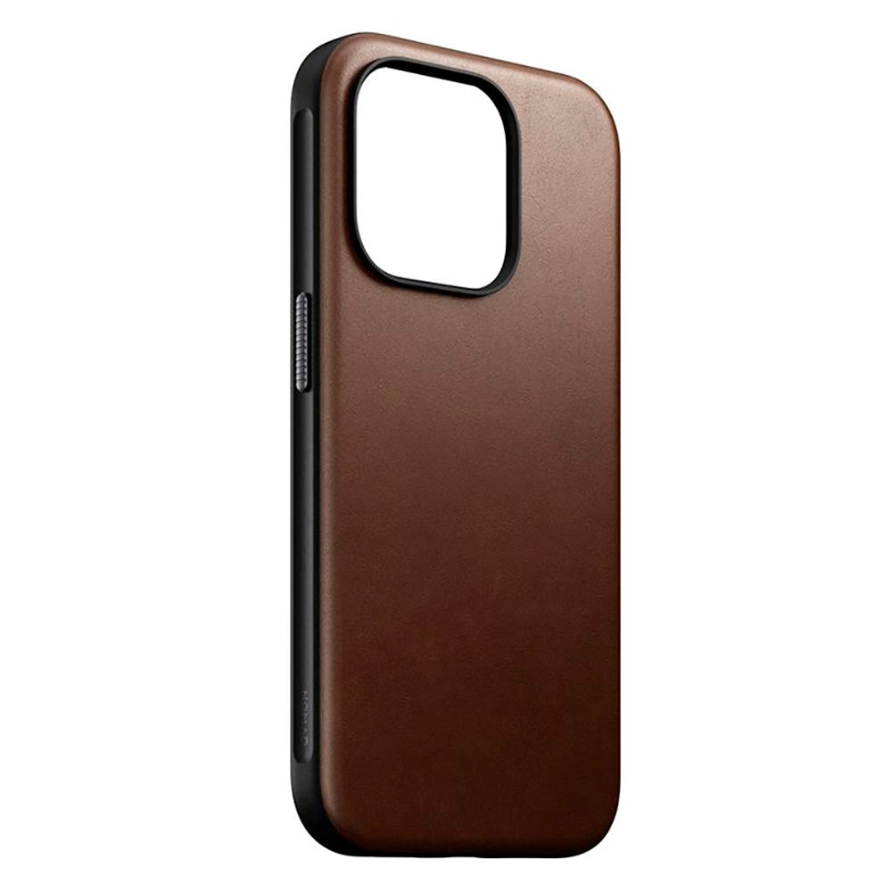 iPhone 15 Pro Nomad Modern Leather Cover - MagSafe Kompatibel - Brun