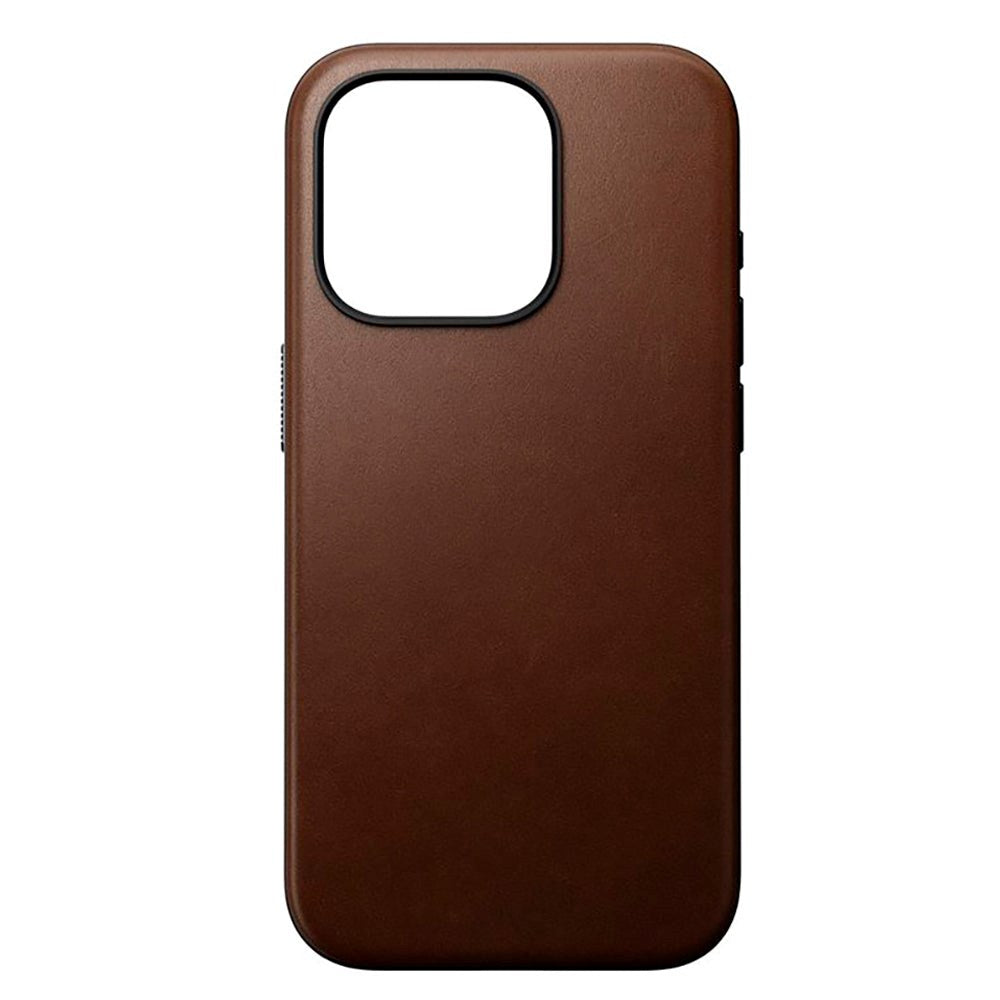 iPhone 15 Pro Nomad Modern Leather Cover - MagSafe Kompatibel - Brun