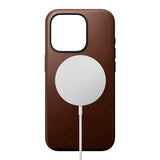 iPhone 15 Pro Nomad Modern Leather Cover - MagSafe Kompatibel - Brun