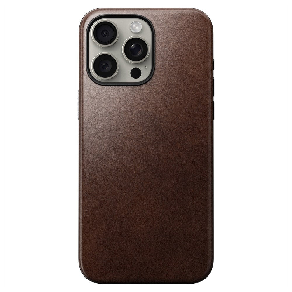 iPhone 15 Pro Max Modern Nomad Horween Leather Cover - MagSafe Kompatibel - Brun