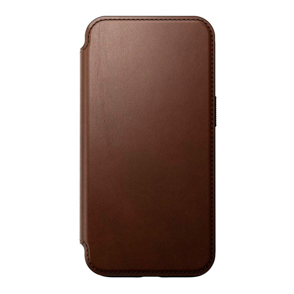 iPhone 15 Nomad Modern Leather Folio Cover - MagSafe Kompatibel - Brun