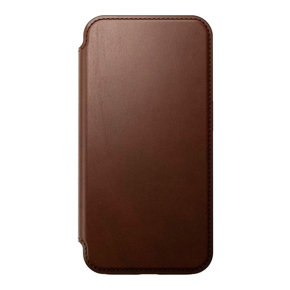 iPhone 15 Pro Nomad Modern Leather Folio Cover - MagSafe Kompatibel - Brun