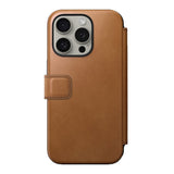 iPhone 15 Pro Nomad Modern Leather Folio Cover - MagSafe Kompatibel - Tan