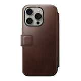 iPhone 15 Pro Nomad Modern Horween Leather Folio Cover - MagSafe Kompatibel - Brun