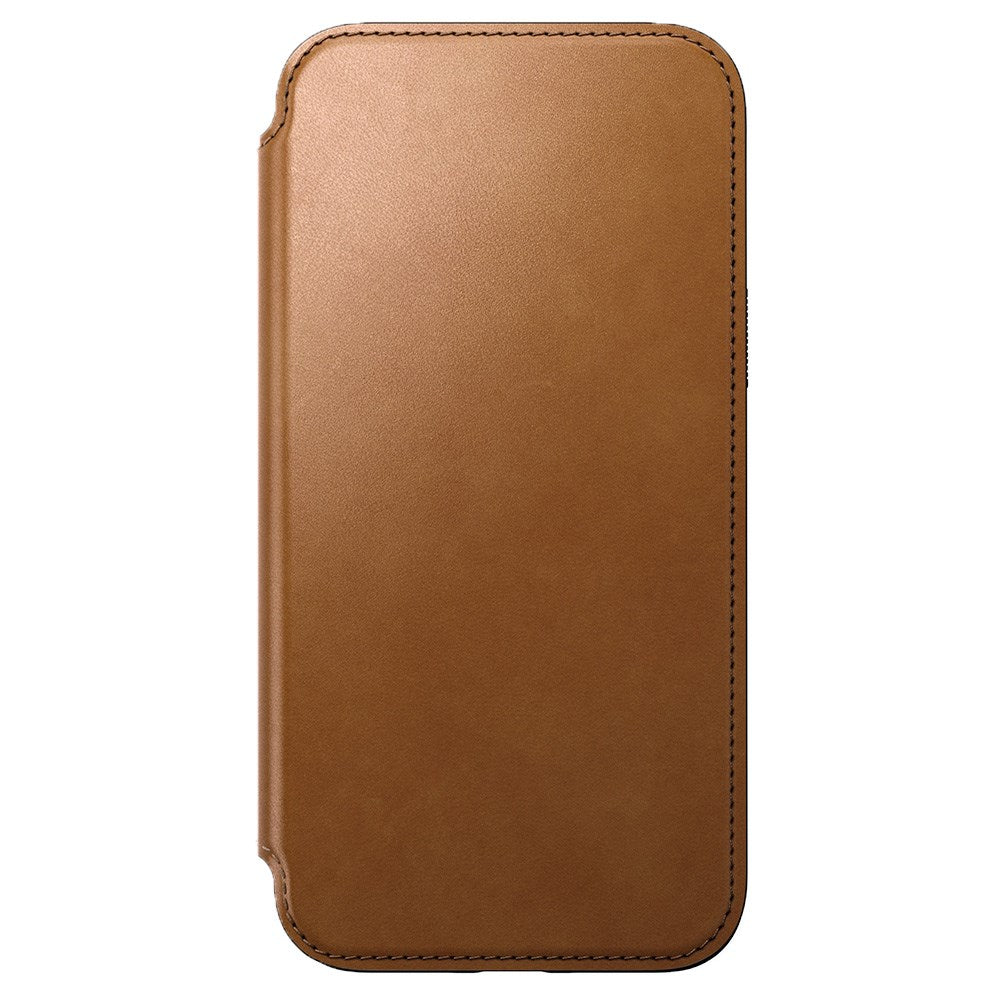 iPhone 15 Pro Max Nomad Modern Leather Folio Cover - MagSafe Kompatibel - Tan