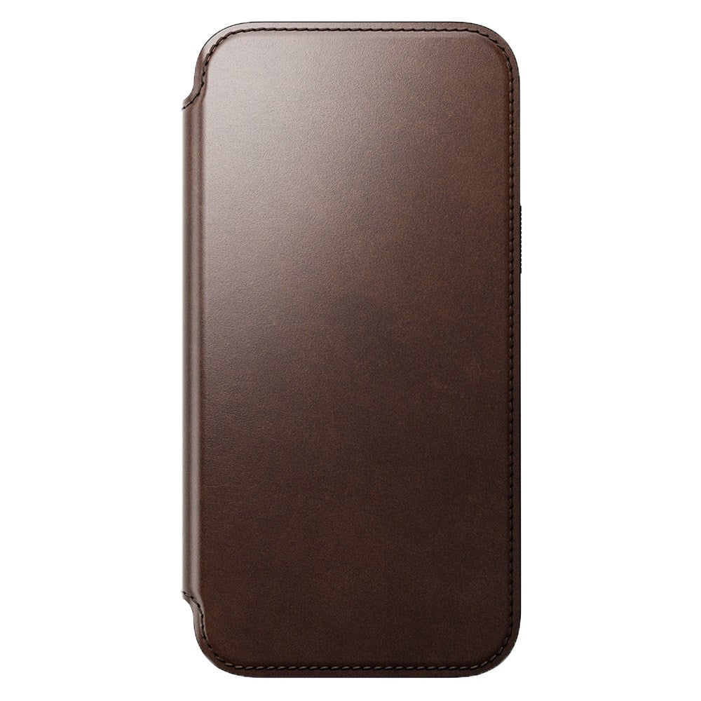 iPhone 15 Pro Max Nomad Modern Horween Leather Folio Cover - MagSafe Kompatibel - Brun