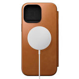 iPhone 16 Pro Max Nomad Modern Leather Folio Cover - MagSafe Kompatibel - Tan