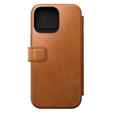 iPhone 16 Pro Max Nomad Modern Leather Folio Cover - MagSafe Kompatibel - Tan