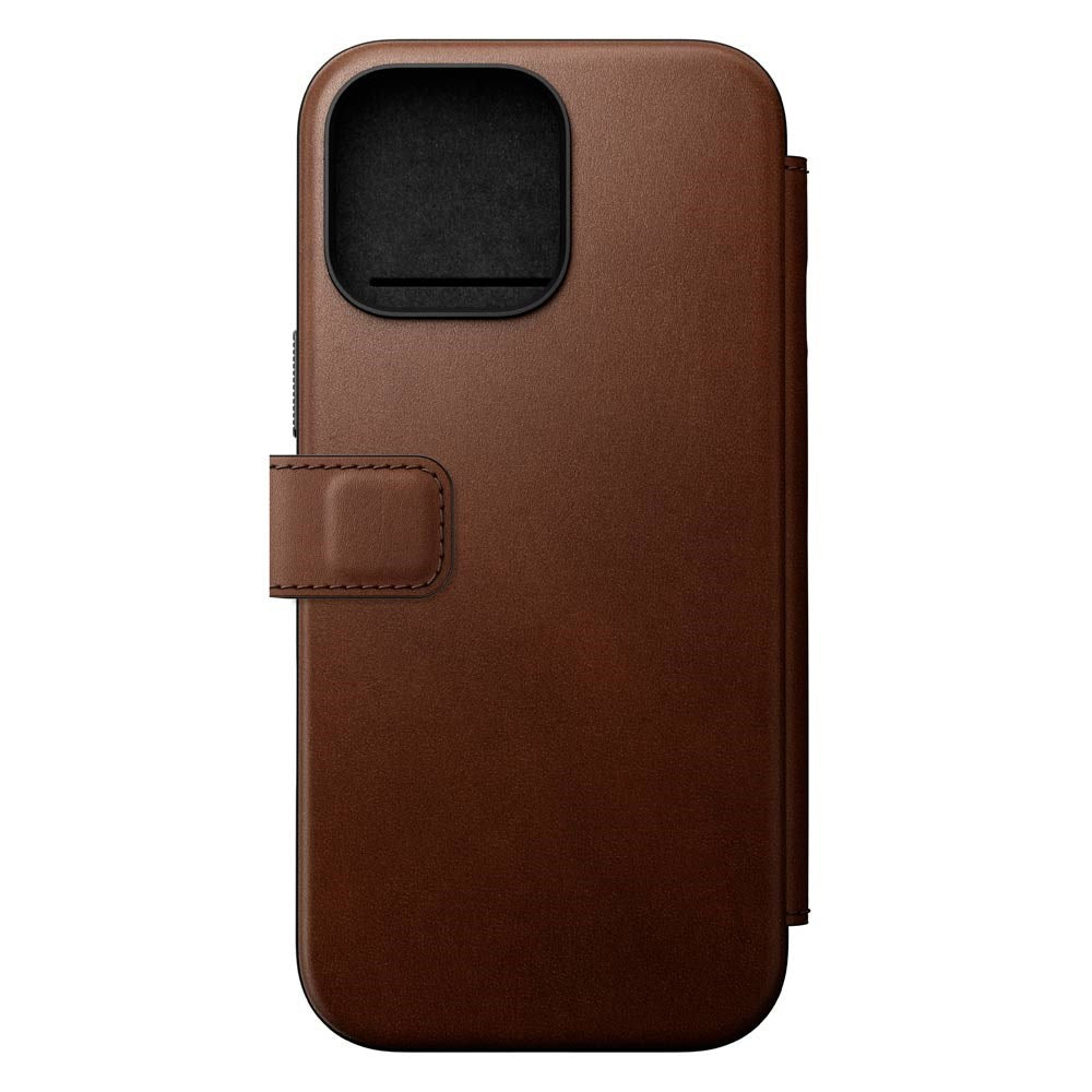 iPhone 16 Pro Max Nomad Modern Leather Folio Cover - MagSafe Kompatibel - Brun