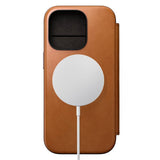 iPhone 16 Pro Nomad Modern Leather Folio Cover - MagSafe Kompatibel - Tan