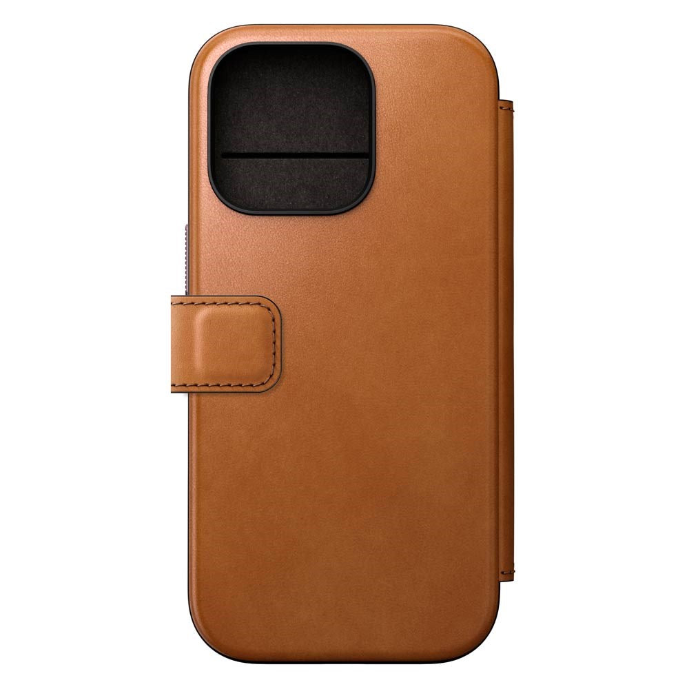 iPhone 16 Pro Nomad Modern Leather Folio Cover - MagSafe Kompatibel - Tan