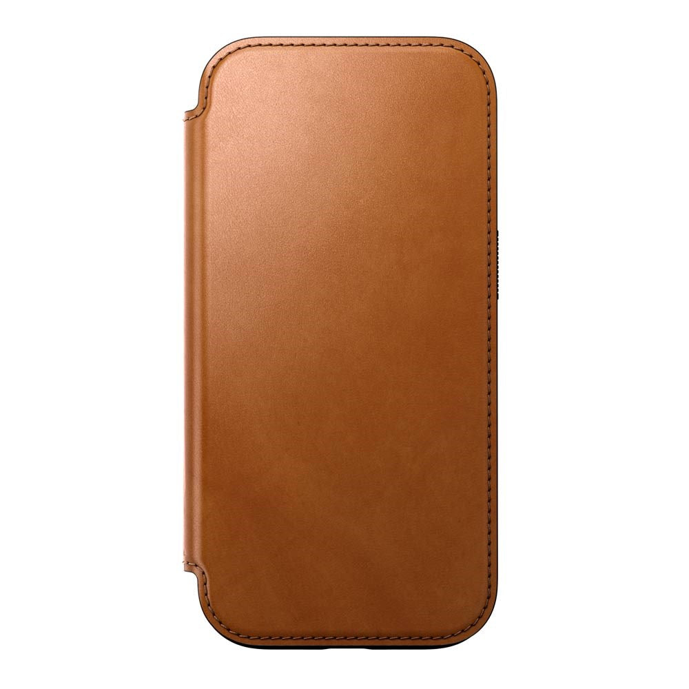 iPhone 16 Pro Nomad Modern Leather Folio Cover - MagSafe Kompatibel - Tan