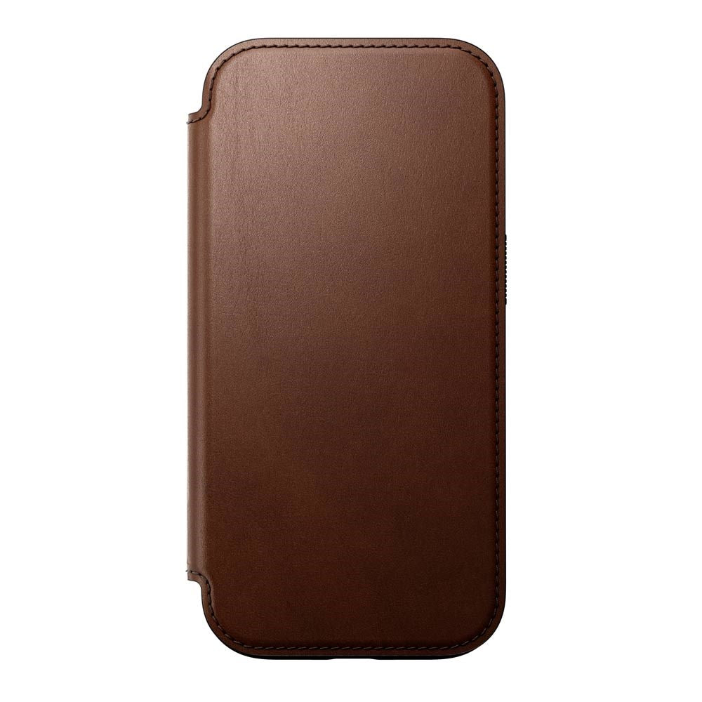 iPhone 16 Pro Nomad Modern Leather Folio Cover - MagSafe Kompatibel - Brun