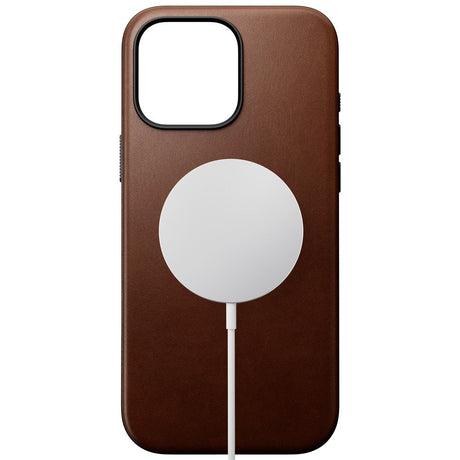 iPhone 16 Pro Max Nomad Modern Leather Cover - MagSafe Kompatibel - Brun