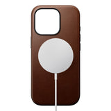 iPhone 16 Pro Nomad Modern Leather Cover - MagSafe Kompatibel - Brun