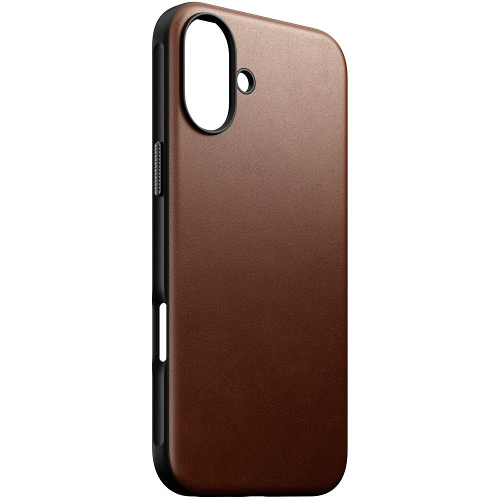 iPhone 16 Plus Nomad Modern Leather Cover - MagSafe Kompatibel - Brun