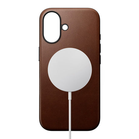 iPhone 16 Nomad Modern Leather Cover - MagSafe Kompatibel - Brun