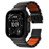 Nomad Apple Watch (42 / 44 / SE / 45 / 46 / 49mm) Stratos Rem - Black Titanium - Ultra Orange