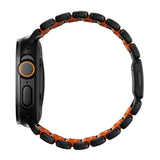 Nomad Apple Watch (42 / 44 / SE / 45 / 46 / 49mm) Stratos Rem - Black Titanium - Ultra Orange