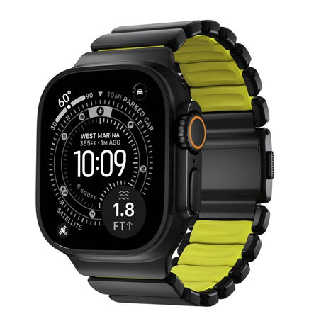 Nomad Apple Watch (42 / 44 / SE / 45 / 46 / 49mm) Stratos Rem - Black Titanium - Volt