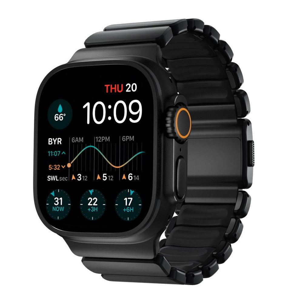 Nomad Apple Watch (42 / 44 / SE / 45 / 46 / 49mm) Stratos Rem - Black Titanium - Black