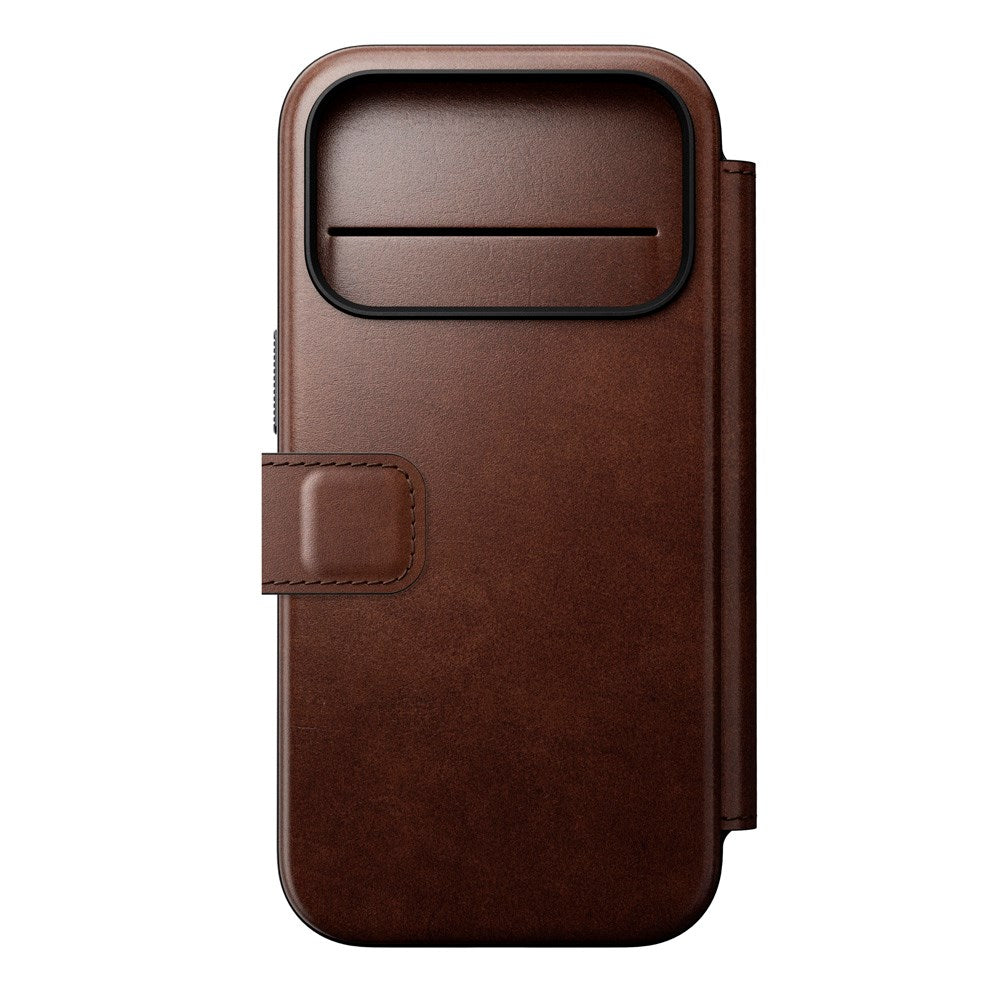iPhone 17 Pro - Nomad Modern Horween Leather Folio Cover - MagSafe Kompatibel - Rustic Brown