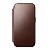 iPhone 17 Pro - Nomad Modern Horween Leather Folio Cover - MagSafe Kompatibel - Rustic Brown