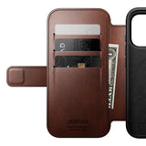 iPhone 17 Pro - Nomad Modern Horween Leather Folio Cover - MagSafe Kompatibel - Rustic Brown