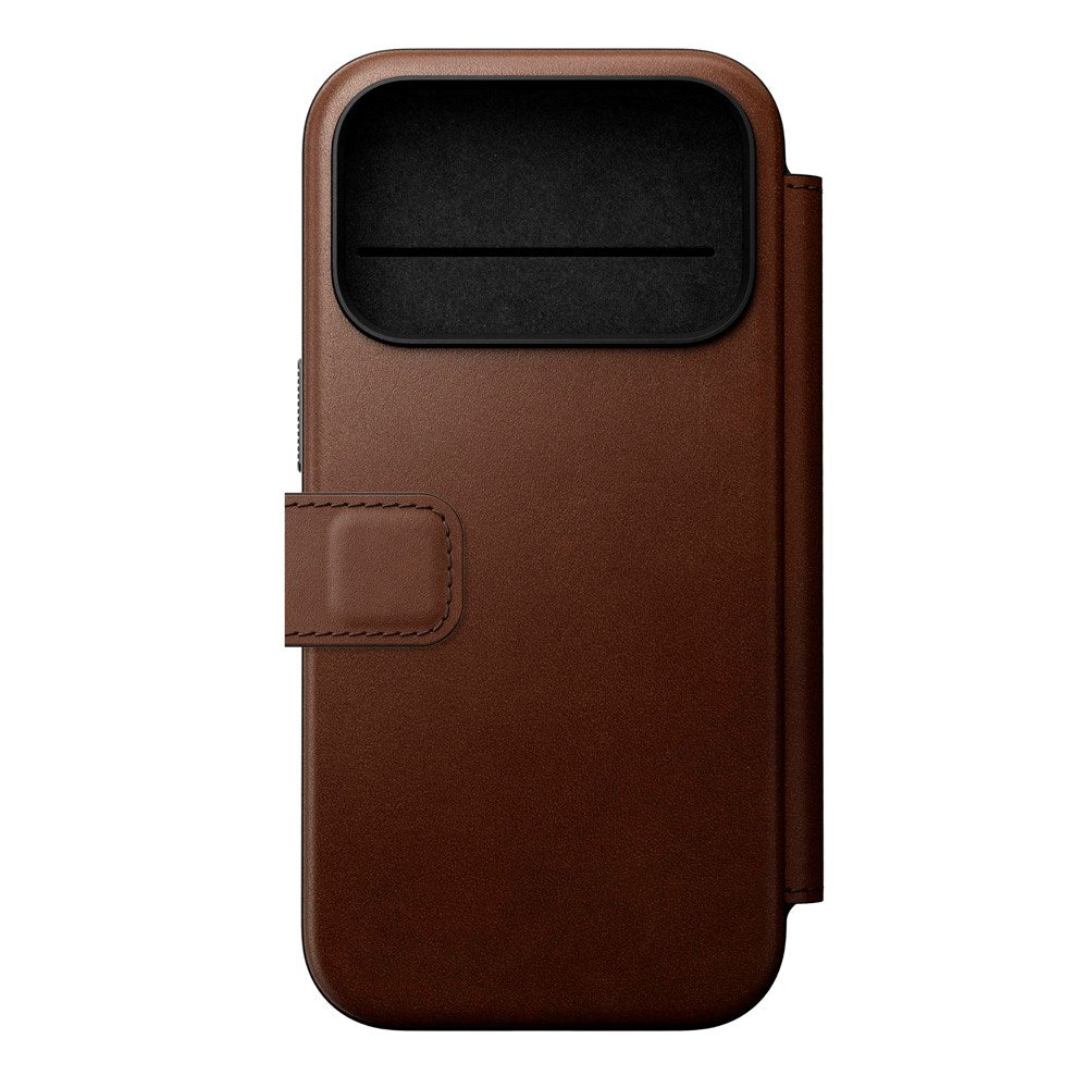 iPhone 17 Pro - Nomad Modern Leather Folio Cover - MagSafe Kompatibel - Brown