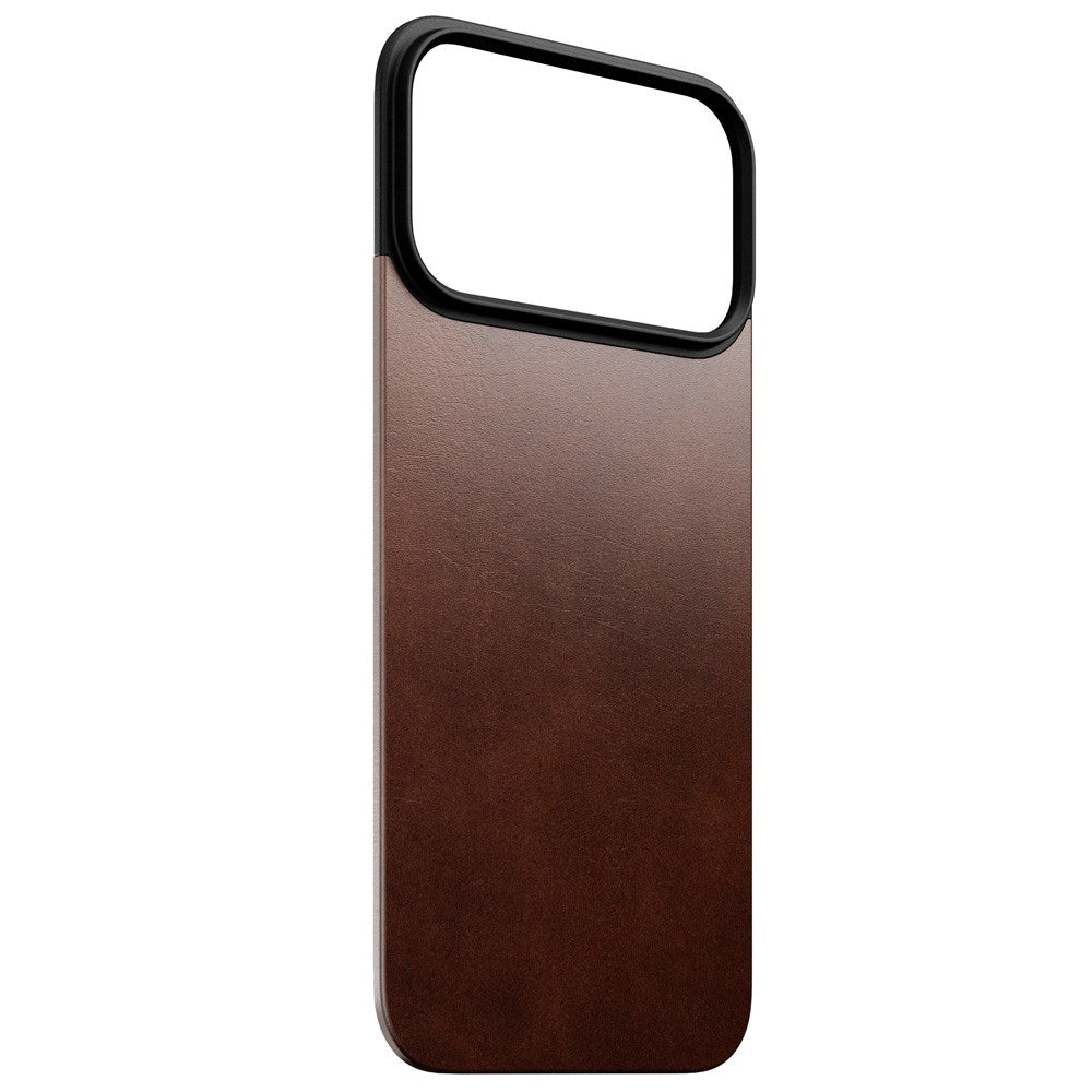 iPhone 17 Pro Max - Nomad Magnetic Horween Leather Back Cover - MagSafe Kompatibel - Rustic Brown