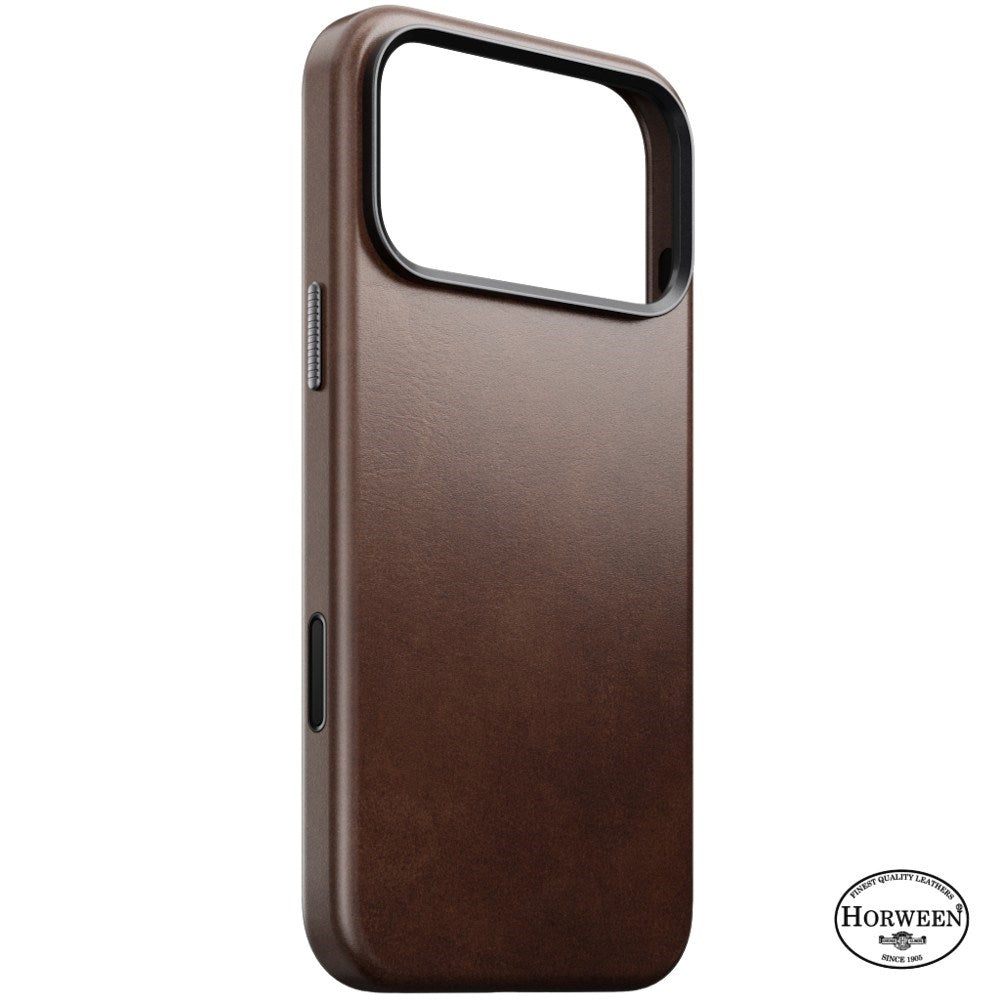 iPhone 18 Pro Nomad Traditional Horween Leather Bagside Cover - MagSafe Kompatibel - Rustic Brown