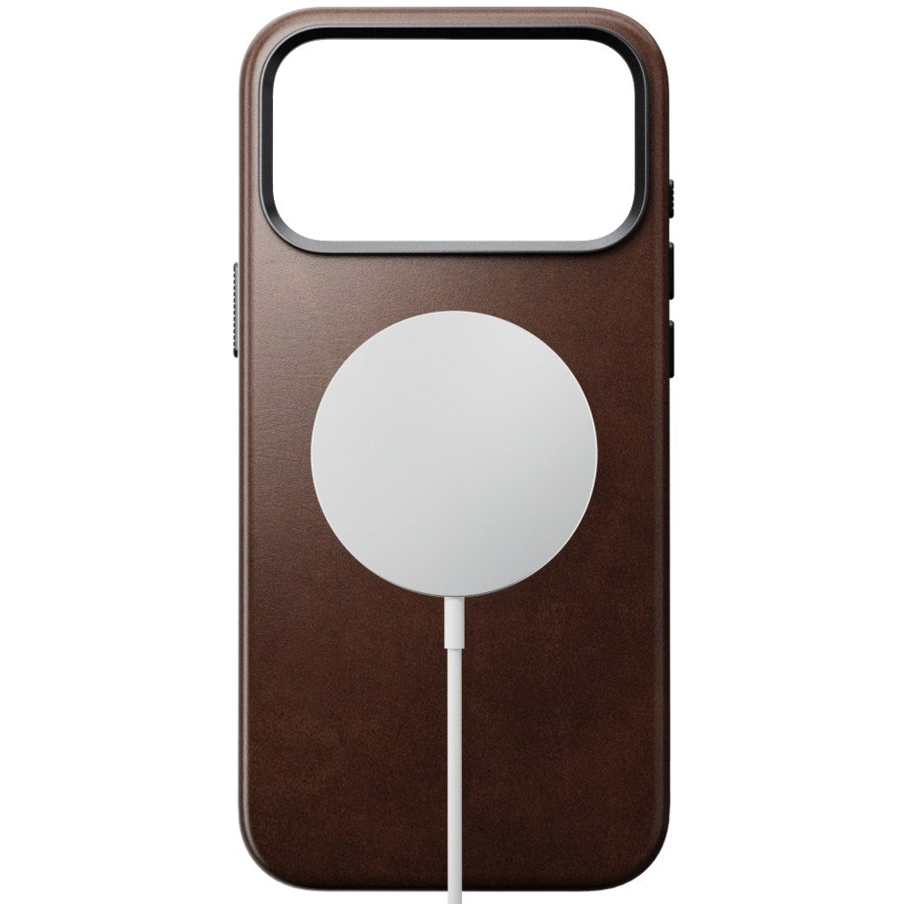 iPhone 18 Pro Max Nomad Traditional Horween Leather Bagside Cover - MagSafe Kompatibel - Rustic Brown