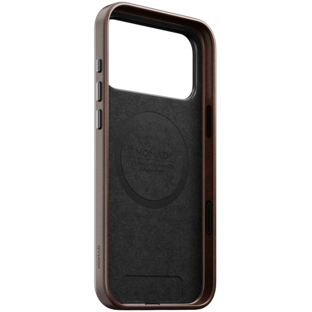 iPhone 18 Pro Max Nomad Traditional Horween Leather Bagside Cover - MagSafe Kompatibel - Rustic Brown