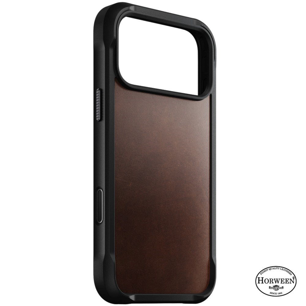 iPhone 18 Pro Nomad Rugged Horween Leather Bagside Cover - MagSafe Kompatibel - Rustic Brown