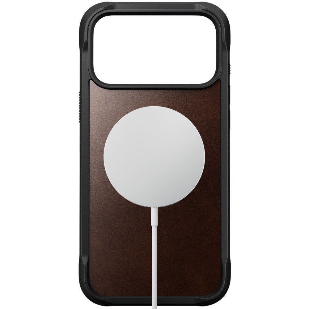 iPhone 18 Pro Nomad Rugged Horween Leather Bagside Cover - MagSafe Kompatibel - Rustic Brown
