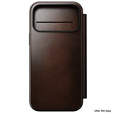 iPhone 18 Pro Max Nomad Modern Horween Leather Folio Flip Cover - MagSafe Kompatibel - Rustic Brown