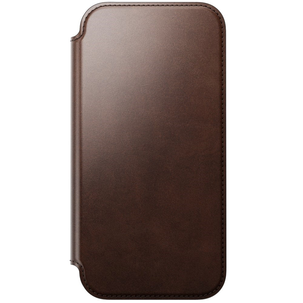 iPhone 18 Pro Max Nomad Modern Horween Leather Folio Flip Cover - MagSafe Kompatibel - Rustic Brown